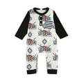 thumbnail image 1 of Gibobby pantalones deportivos Mono de manga larga de invierno para niños pequeños, prendas de vestir con estampado de para bebés, ropa negra y azul(Negro， 12-18 Meses), 1 of 5