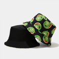 thumbnail image 4 of Unisex 100% Algodón Packable Bucket Hat Sun Hat Colores Lisos Para Hombres Mujeres Feliz Sencillez, 4 of 5