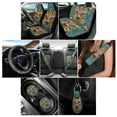 thumbnail image 2 of Renewold Highland Cow Sunflower Teal 11 PCS Car Seat Cover Set for Men Women, Breathable Front Rear Seat Protector with Steering Wheel Cover Seat Belt Cover Cup Holder Key Ring Car Accessories, 2 of 7