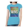 thumbnail image 1 of T-Shirt à Manches Courtes pour Femmes Love Wins - Turquoise - Petit, 1 of 1