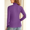 thumbnail image 4 of Women's Long Sleeve Slim Fit Mock Turtleneck Basic T-Shirts Blouse Tops, 4 of 5