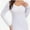 White, variant on Womens Fall Deep V Neck Long Sleeve Shirts Modal Slim Fit Basic Tee Tops