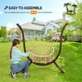 thumbnail image 7 of Wooden Hammock Stand Only, Sun Protection & Rain Resistant, Heavy Duty Premium Solid Wood Hammock Chair Stand for Indoor or Outdoor Use, Brown （Without Hammock Chair）, 7 of 7