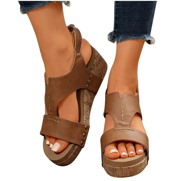 Cheap brown wedges hot sale