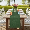thumbnail image 4 of Dark Green Burlap Texture Table Runner 108 Inches Long,Farmhouse Vintage Green Cotton Linen Table Runners Dresser Scarves,Fabric Tabletop Scarf Furniture Cover for Home Dinner Party 13"x108", 4 of 9
