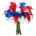 thumbnail image 2 of 4th of July Artificial Flowers Red White and Blue Decoration, Anniversary Patriotic Calla Lily Picks Decorations, Independence Day, Memorial Day Table Decor, 2 of 6