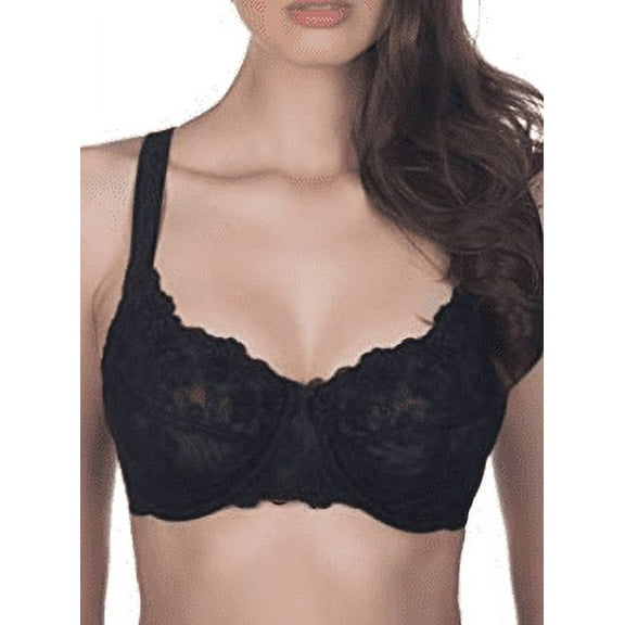 Femi BLACK Marylin Lace Underwire Balconette Bra, US 32F, UK 32E