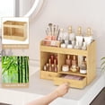 thumbnail image 3 of Large Makeup Organizer with Drawers, Bamboo Countertop Cosmetic Storage for Dresser Vanity Organizer Beauty Desk Skincare Holders Container Make Up Organizing for Lipstick, 3 of 14