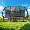 thumbnail image 3 of Betisef 16 FT Recreational Trampoline W/ Safety Enclosure Net – Indoor & Outdoor Use, Round Trampoline For Kids Black, 3 of 10