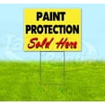 thumbnail image 1 of Paint Protection Sold Here Yellow Cursive (18" x 24") Yard Sign, Includes Metal Step Stake, 1 of 6