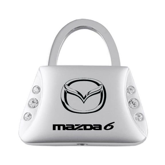 Mazda 6 Jeweled Purse Shape Key Ring (Silver)