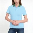 thumbnail image 1 of Negocios Tops Casuales para las Mujeres Manga Corta Botón de Solapa Abajo Camisa Desgaste de Oficina Transpirable, 1 of 7
