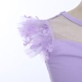 thumbnail image 6 of IBTOM CASTLE Kids Toddler Girls Flower Ruffle Fly Sleeve Ballet Leotard with Dance Tutu Skirt Ballerina Dress Dancewear Gymnastics Outfits 5-6 Years Purple, 6 of 8