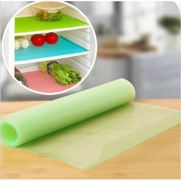 4 Pcs Shelf Liner Washable Refrigerator Pad Non-Adhesive Refrigerator Pad Moisture Absorption Pad(green)