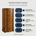 thumbnail image 6 of Hives and Honey Florence Standing Brown Wood Jewelry Armoire - Walnut, 6 of 8