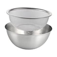 thumbnail image 4 of 2 Pieces Fruit Vegetable Washing Basket, Rice Washing Bowl Colander Food Strainers Set, 304 Stainless Steel Colander with Mixing Bowl for Rice 24cm, 4 of 8