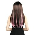 thumbnail image 3 of Shisuyan 10pcs Colored Highlight Synthetic Clip on in Hair Extensions (Light Pink), 3 of 5