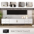 thumbnail image 6 of TV Stand with 2 Doors and 4 Drawers, TV Cabinet Furniture for TVs up to 65", Television Stand with Metal Legs, Modern Entertainment Center, TUANLUO TV Stand for Living Room Bedroom, White, 6 of 10