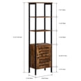 thumbnail image 2 of Tall Cabinet, 4-Tier Storage Cabinet with Door and Inside Adjustable Shelf, Steel Frame, Space-Saving, for Living Room, Entryway, Kitchen, Industrial, Rustic Brown, 2 of 8