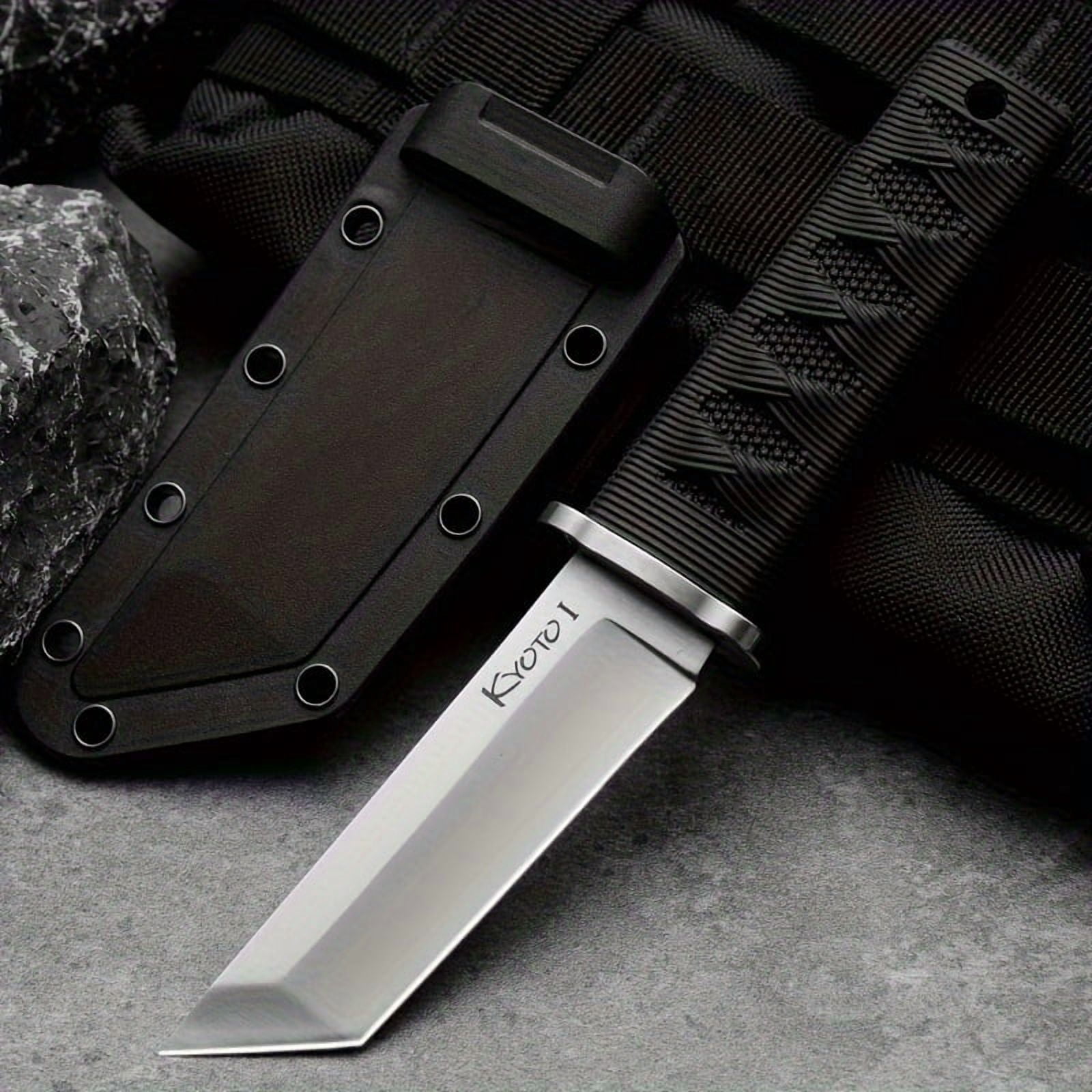 This Outdoor Knife Made of High-Quality Steel Features a Compact Design Suitable for Wilderness Survival.It Has an Insulated Rubber Grip And Comes with a K-Sheath,Activities Like Mountaineering
