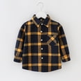 thumbnail image 2 of Adeawade Tops For Boys 7-8 Years Kids Flannel Shirt Jacket Plaid Long Sleeve Lapel Button Down Shacket Pockets Shirt Top Coat Outwear Classic Playsuit Yellow, 2 of 3