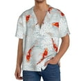 thumbnail image 1 of Lukts Koi Fish Corals,Spring Summer for Men's Hawaiian Shirt Beach Short Sleeved Button top-Small, 1 of 5
