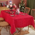 thumbnail image 3 of SASTYBALE Christmas Tablecloth Jingle Bells Holly Berry Jacquard Waterproof Wrinkle Free Damask Table Cloths, Fabric Table Cover for Xmas, Holiday, Winter, Party, 3 of 7