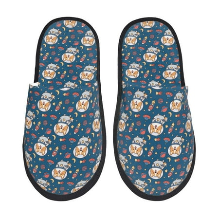 Balery Space Puppy Slient Indoor Furry Fleece Comfort House Shoes Soft Non-Slip Home Shoes Cotton slippers House Slippers-- Large