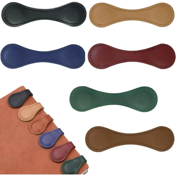 Personalized Magnetic Leather Bookmark: 6Pcs Magnetic Book Markers for Reading, Retro Leather Magnetic Bookmark Clip, Unique Bookmarks for Book Lovers Men Women Reader Student