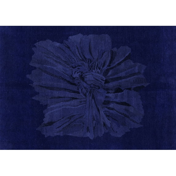 Ahgly Company Indoor Rectangle Abstract Blue Modern Area Rugs, 5' x 8'