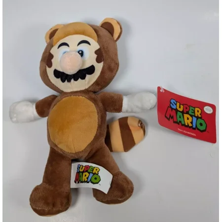 Good Stuff Super Mario Racoon Mario Plush 8" New w/Tag Official Nintendo Product