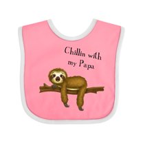 Inktastic Chillin with Papa Sloth Cute Boys Baby Bib