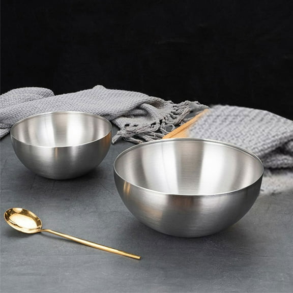 Homoyoyo Stainless Steel Kitchen Mixing and Serving Bowls Set of 2 with Korean Style Design and Finish