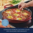 thumbnail image 4 of Rachael Ray 14” Nonstick Cast Iron Skillet with Side Handles, Red, 4 of 10