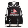 thumbnail image 5 of Flamingo-Patterned Large Capacity Casual Backpack with USB Charging Port - Perfect for Outdoor Travel!, 5 of 5