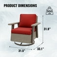 thumbnail image 4 of EAGLE PEAK Classic 2-Piece Patio Chair Set, 360° Swivel Rocking Chairs with Thick Cushions, All-Weather Wicker Outdoor Lounge Gliders, Beige/Red, 4 of 9