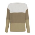 thumbnail image 6 of Turilly Women's New Knitted Sweater with Contrasting Color Splicing Round Neck Long Sleeved Pullover Top, 6 of 6