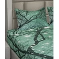 thumbnail image 6 of Ambesonne Tree Fitted & Top Sheet Set with Shams, Stars Bare Branches, Sea Green Dark Teal, 6 of 8
