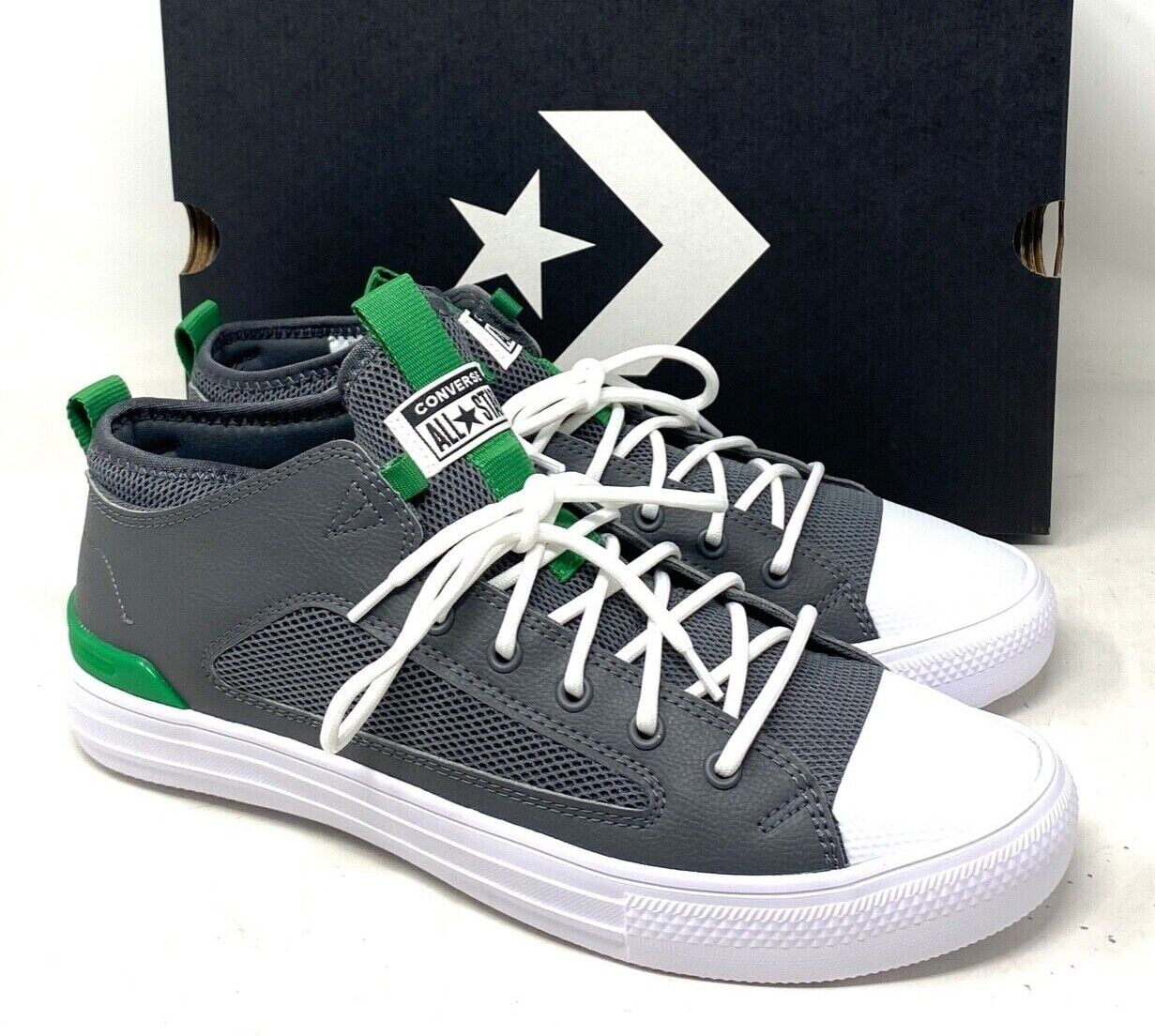 Converse Ctas Ultra OX All Star Mid Gray Lime Leather Sneakers 172153C Walmart