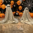 thumbnail image 5 of Halloween Ghost Decorations Sequin 9 Inch Cute Spooky Tabletop Figurine for Indoor Outdoor Home Party Yard Display, 5 of 8