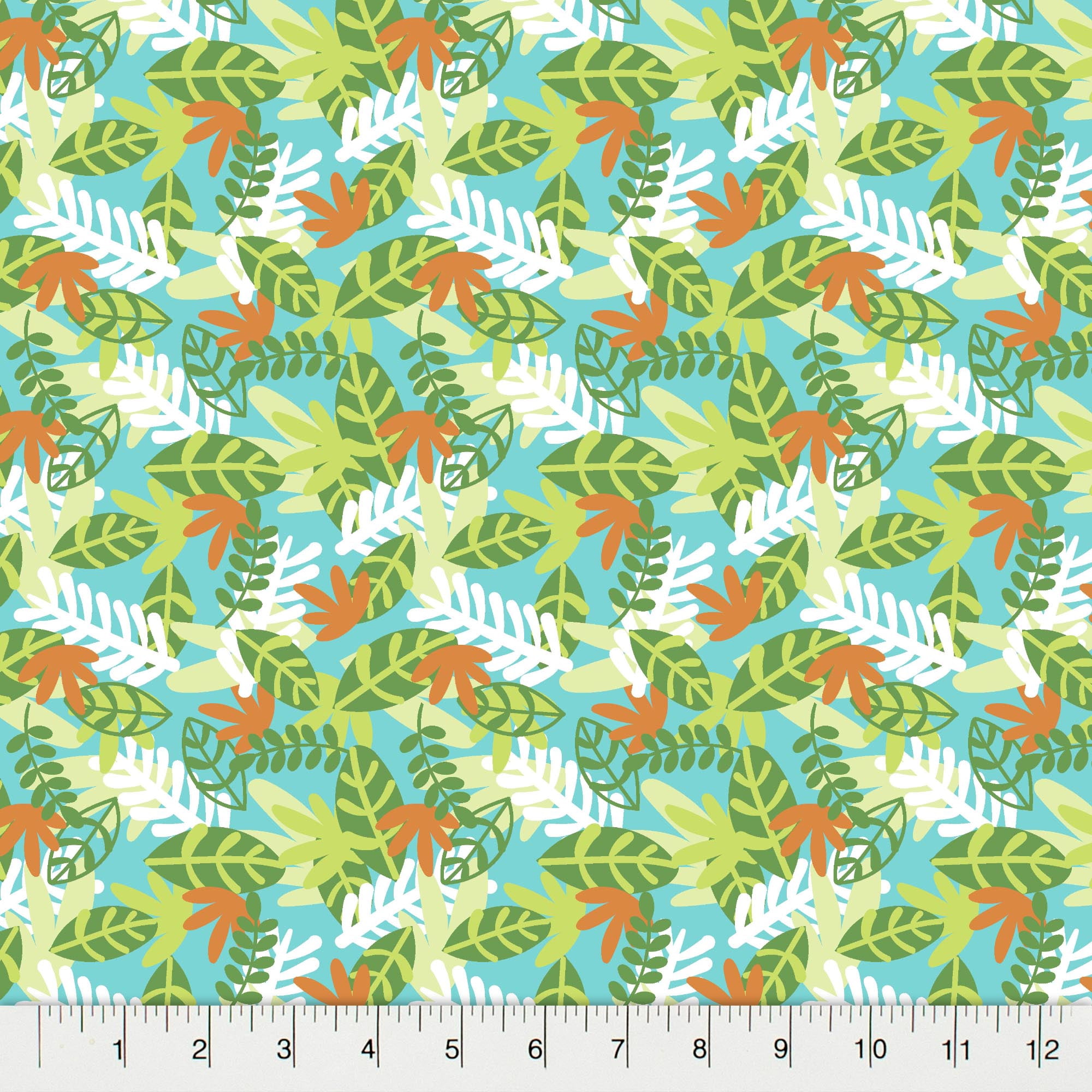 Create It 44" 100% Cotton Foliage Sewing & Craft Fabric 8 Yard Bolt, Turquoise