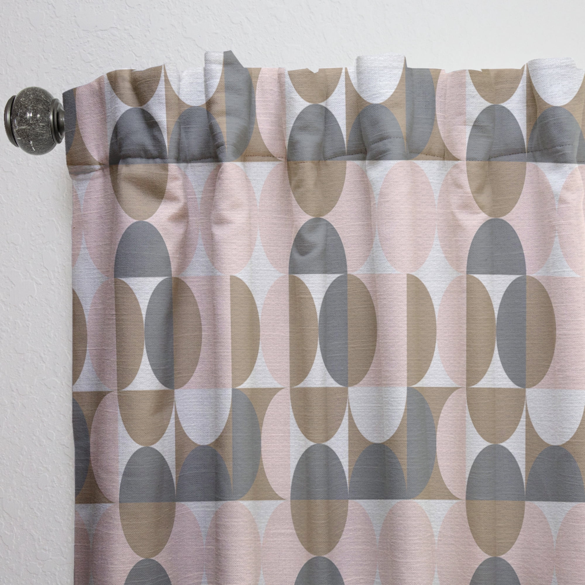 Designart 'Circular Retro Pattern IV' Mid-Century Modern Curtain Panel