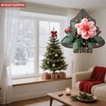 thumbnail image 4 of Stylized Metal Christmas Tree Wind Spinner - White Outline with Pink Flower Green Leaves & Orange Berries - Perfect for Garden Decor, 4 of 7