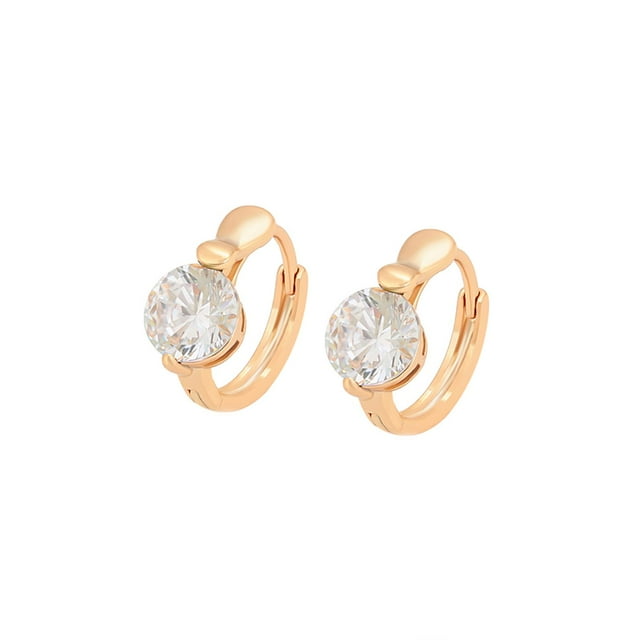 Arracadas Huggies Swarovski P/ Niña o Adulto Oro 18K Lam dorado Unitalla