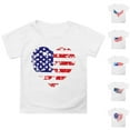 thumbnail image 5 of Usa 250Th Anniversary Shirt Girls Independence Day Heart Print Crew Neck Short Sleeve Breathable Tops for Fourth Of July White 3 Years-4 Years, 5 of 7