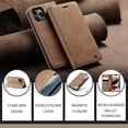 thumbnail image 2 of Funda de cuero tipo billetera para iPhone 13 Pro Max, funda plegable con soporte magnético, ranura para tarjetas, funda protectora para iPhone 13 Pro Max de 6,7 pulgadas, 2 of 6