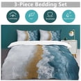 thumbnail image 2 of Ocean Gold Marble Art Duvet Cover Set Bedding Set Polyester Quilt Cover for Bedroom Decoration, 2 of 6