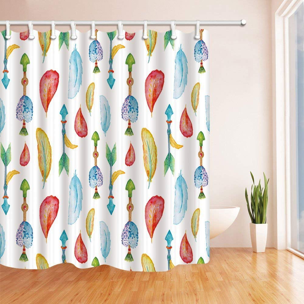 72x72 Poly/Cotton Blend-New Pillowfort Fabric Arrows Shower Curtain 