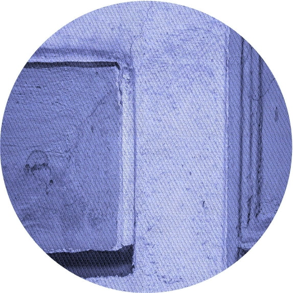 Ahgly Company Indoor Round Patterned Jeans Blue Area Rugs, 5' Round