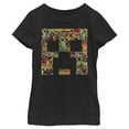 thumbnail image 1 of Girl's Minecraft Creeper Collage Graphic Tee Black Medium, 1 of 3